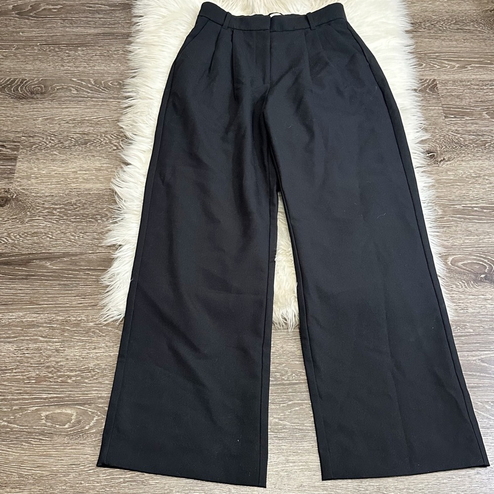Abercrombie & Fitch Womens Sloane Wide Leg Pants Size 28/6R Black Office Work